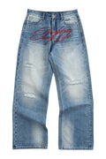 Vintage Embroidered Script Jeans