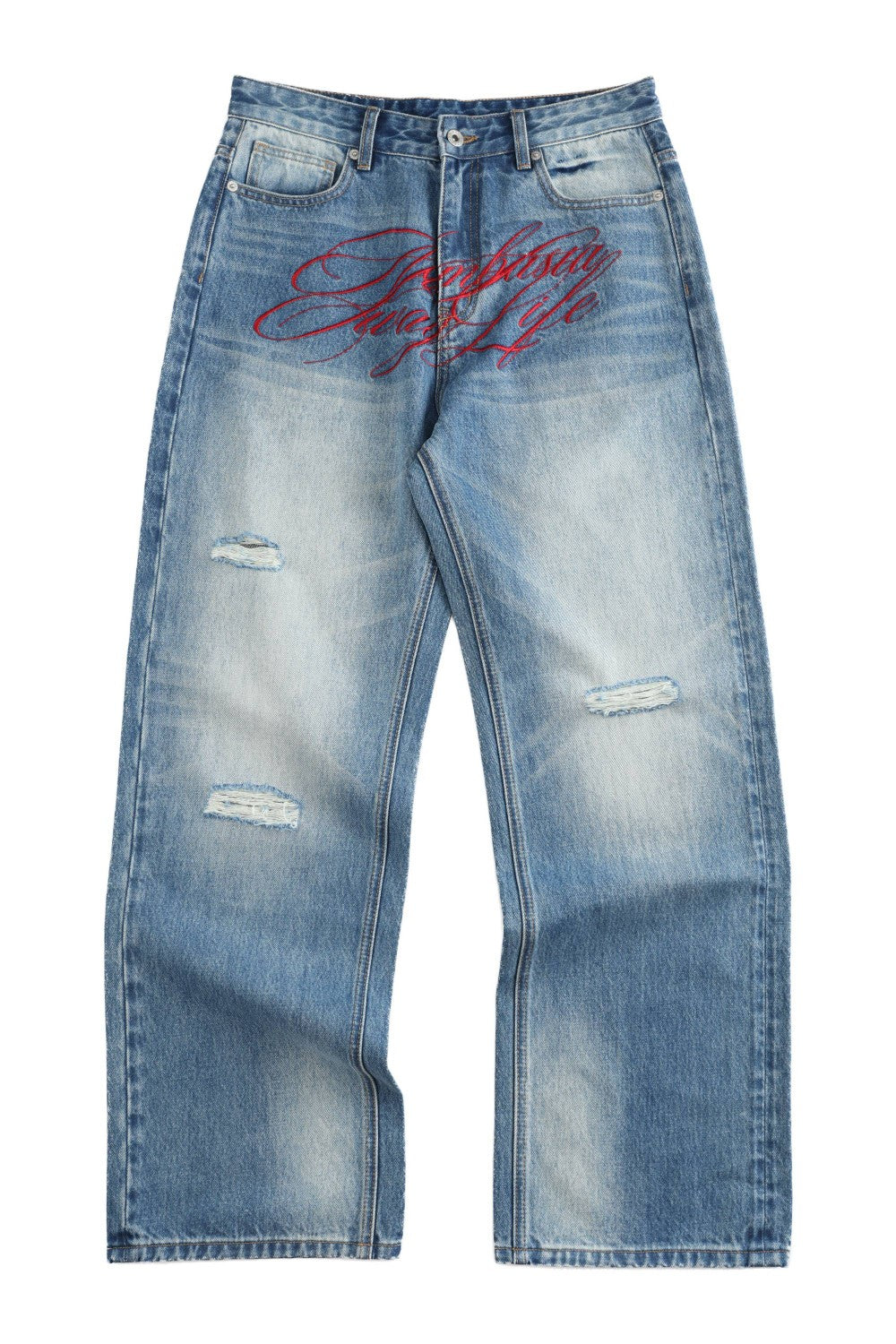 Vintage Embroidered Script Jeans