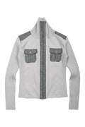 Silver Officer Knit Cardigan