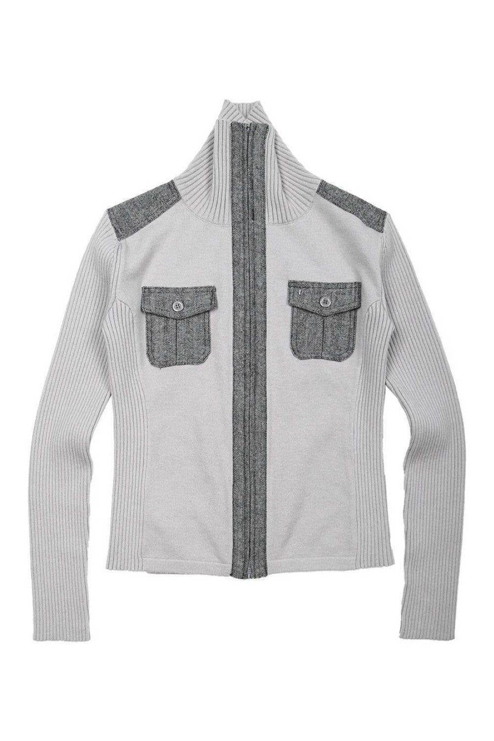 Silver Officer Knit Cardigan