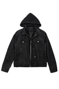 Charcoal Hooded Layered Jacket